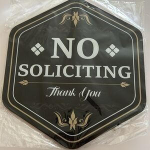 No Soliciting Thank You Wood Sign to Hang- BRAND NEW